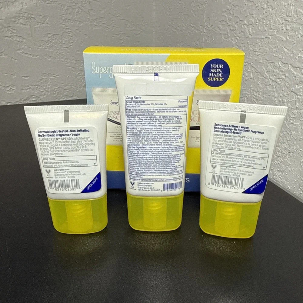 Supergoop Daily SPF Starter Set 3pc. Travel Size Exp: 03/2026 - 05/2027